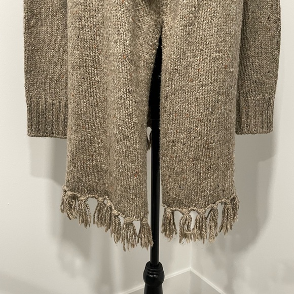Bass Tan Fringed Long Cardigan - Picture 6 of 12